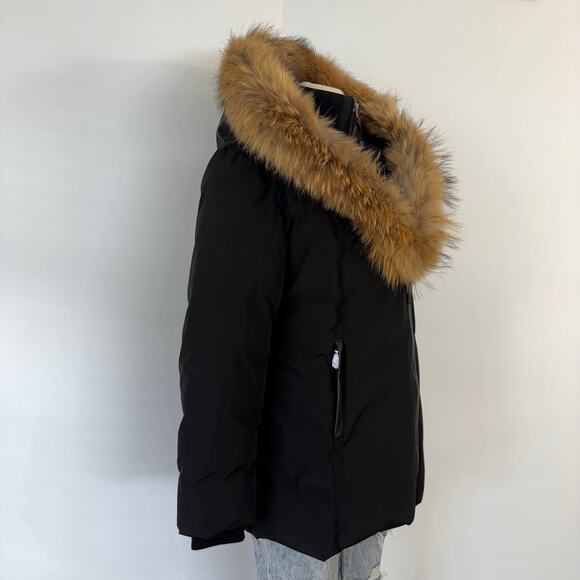 Mackage Adali Down Coat with Natural Signature Fur Collar in Black XL NWT - Picture 7 of 15